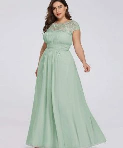 Ever-Pretty US Plus Size Maxi Long Formal Lace Cap Sleeve Evening Dress 118 Ever-Pretty US Plus Size Maxi Long Formal Lace Cap Sleeve Evening Dress