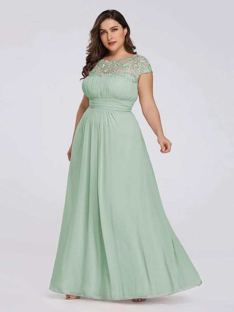 Ever-Pretty US Plus Size Maxi Long Formal Lace Cap Sleeve Evening Dress 53 Ever-Pretty US Plus Size Maxi Long Formal Lace Cap Sleeve Evening Dress