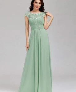 Ever-Pretty US Elegant Lace Cap Sleeve Maxi Long Chiffon Bridesmaid Dress 102 Ever-Pretty US Elegant Lace Cap Sleeve Maxi Long Chiffon Bridesmaid Dress