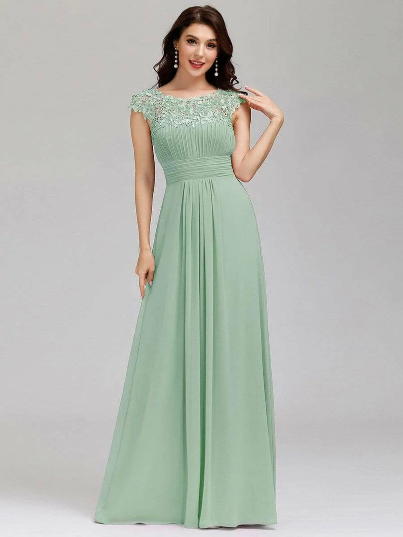 Ever-Pretty US Elegant Lace Cap Sleeve Maxi Long Chiffon Bridesmaid Dress 47 Ever-Pretty US Elegant Lace Cap Sleeve Maxi Long Chiffon Bridesmaid Dress