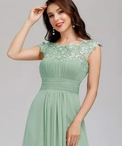 Ever-Pretty US Elegant Lace Cap Sleeve Maxi Long Chiffon Bridesmaid Dress 104 Ever-Pretty US Elegant Lace Cap Sleeve Maxi Long Chiffon Bridesmaid Dress