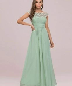 Ever-Pretty US Elegant Lace Cap Sleeve Maxi Long Chiffon Bridesmaid Dress 99 Ever-Pretty US Elegant Lace Cap Sleeve Maxi Long Chiffon Bridesmaid Dress