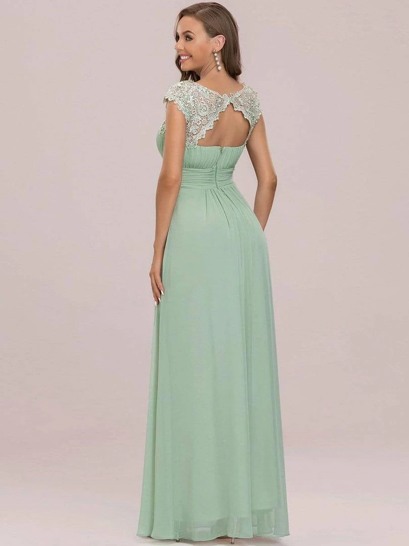 Ever-Pretty US Elegant Lace Cap Sleeve Maxi Long Chiffon Bridesmaid Dress 45 Ever-Pretty US Elegant Lace Cap Sleeve Maxi Long Chiffon Bridesmaid Dress