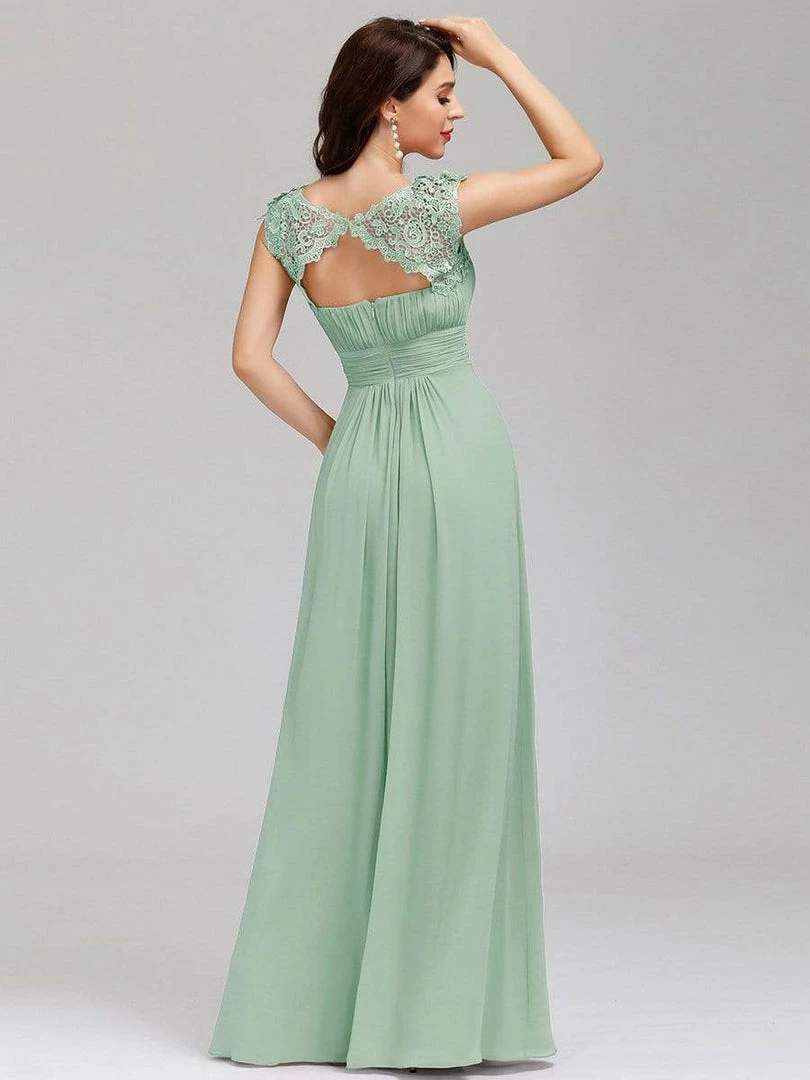 Ever-Pretty US Elegant Lace Cap Sleeve Maxi Long Chiffon Bridesmaid Dress 48 Ever-Pretty US Elegant Lace Cap Sleeve Maxi Long Chiffon Bridesmaid Dress