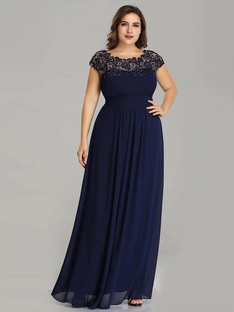 Ever-Pretty US Plus Size Maxi Long Formal Lace Cap Sleeve Evening Dress 26 Ever-Pretty US Plus Size Maxi Long Formal Lace Cap Sleeve Evening Dress