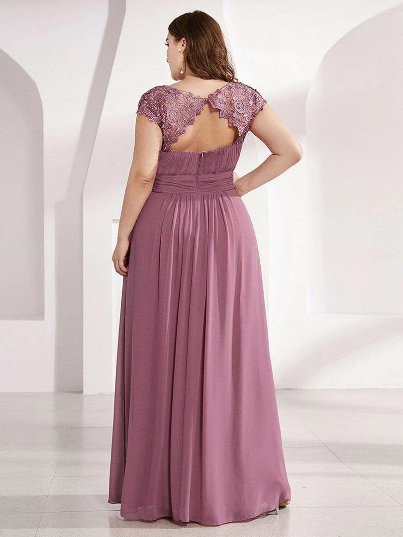 Ever-Pretty US Plus Size Maxi Long Formal Lace Cap Sleeve Evening Dress 36 Ever-Pretty US Plus Size Maxi Long Formal Lace Cap Sleeve Evening Dress
