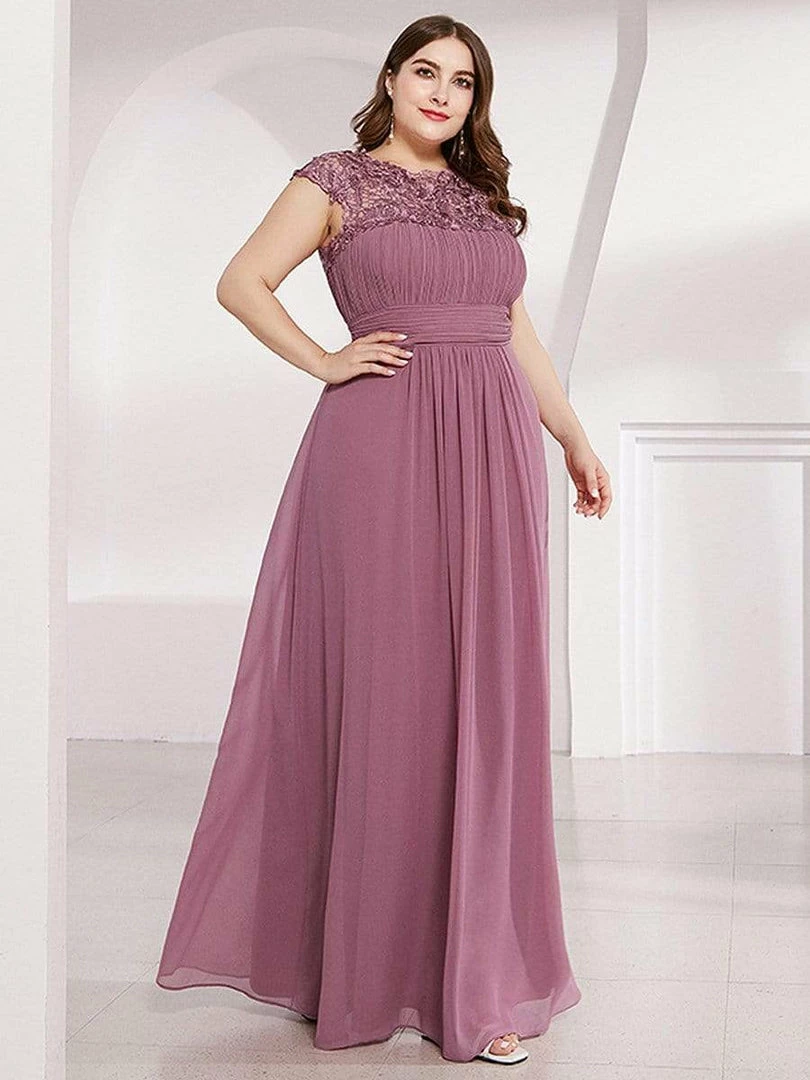 Ever-Pretty US Plus Size Maxi Long Formal Lace Cap Sleeve Evening Dress 38 Ever-Pretty US Plus Size Maxi Long Formal Lace Cap Sleeve Evening Dress