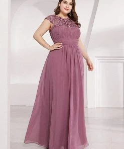 Ever-Pretty US Elegant Lace Cap Sleeve Maxi Long Chiffon Bridesmaid Dress 71 Ever-Pretty US Elegant Lace Cap Sleeve Maxi Long Chiffon Bridesmaid Dress