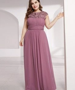 Ever-Pretty US Plus Size Maxi Long Formal Lace Cap Sleeve Evening Dress 104 Ever-Pretty US Plus Size Maxi Long Formal Lace Cap Sleeve Evening Dress