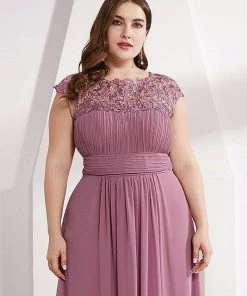 Ever-Pretty US Plus Size Maxi Long Formal Lace Cap Sleeve Evening Dress 102 Ever-Pretty US Plus Size Maxi Long Formal Lace Cap Sleeve Evening Dress