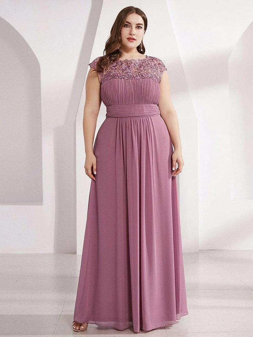 Ever-Pretty US Plus Size Maxi Long Formal Lace Cap Sleeve Evening Dress 35 Ever-Pretty US Plus Size Maxi Long Formal Lace Cap Sleeve Evening Dress