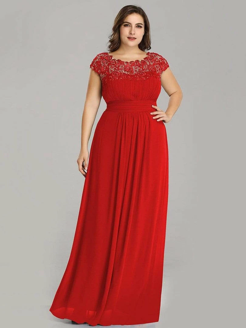 Ever-Pretty US Plus Size Maxi Long Formal Lace Cap Sleeve Evening Dress 32 Ever-Pretty US Plus Size Maxi Long Formal Lace Cap Sleeve Evening Dress