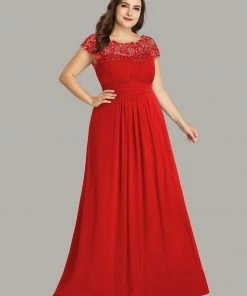 Ever-Pretty US Plus Size Maxi Long Formal Lace Cap Sleeve Evening Dress 96 Ever-Pretty US Plus Size Maxi Long Formal Lace Cap Sleeve Evening Dress