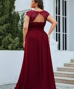 Ever-Pretty US Prom Dresses Plus Size Elegant Maxi Long Lace Cap Sleeve Bridesmaid Dress 106 Ever-Pretty US Prom Dresses Plus Size Elegant Maxi Long Lace Cap Sleeve Bridesmaid Dress