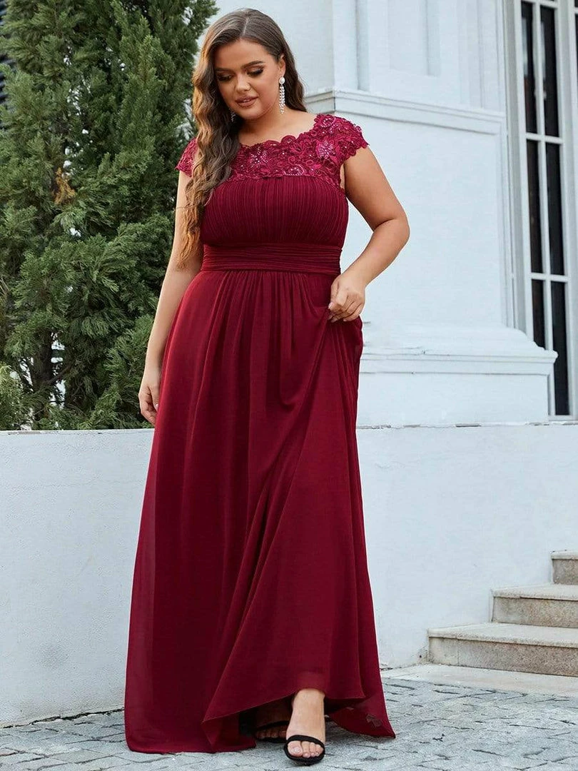 Ever-Pretty US Prom Dresses Plus Size Elegant Maxi Long Lace Cap Sleeve Bridesmaid Dress 1 Ever-Pretty US Prom Dresses Plus Size Elegant Maxi Long Lace Cap Sleeve Bridesmaid Dress