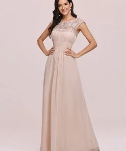 Ever-Pretty US Maxi Lace Cap Sleeve Long Formal Evening Dress