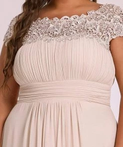 Ever-Pretty US Prom Dresses Plus Size Elegant Maxi Long Lace Cap Sleeve Bridesmaid Dress 114 Ever-Pretty US Prom Dresses Plus Size Elegant Maxi Long Lace Cap Sleeve Bridesmaid Dress