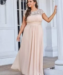 Ever-Pretty US Prom Dresses Plus Size Elegant Maxi Long Lace Cap Sleeve Bridesmaid Dress 112 Ever-Pretty US Prom Dresses Plus Size Elegant Maxi Long Lace Cap Sleeve Bridesmaid Dress
