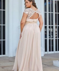 Ever-Pretty US Maxi Lace Cap Sleeve Long Formal Evening Dress