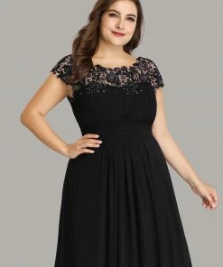 Ever-Pretty US Maxi Lace Cap Sleeve Long Formal Evening Dress