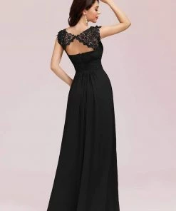 Ever-Pretty US SHOP BY OCCASION Elegant Maxi Long Lace Cap Sleeve Bridesmaid Dress