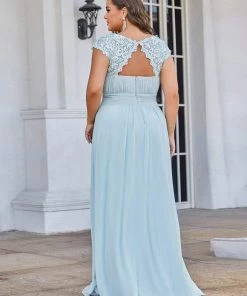Ever-Pretty US Prom Dresses Plus Size Elegant Maxi Long Lace Cap Sleeve Bridesmaid Dress 116 Ever-Pretty US Prom Dresses Plus Size Elegant Maxi Long Lace Cap Sleeve Bridesmaid Dress