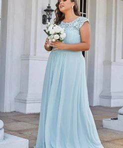 Ever-Pretty US Prom Dresses Plus Size Elegant Maxi Long Lace Cap Sleeve Bridesmaid Dress 118 Ever-Pretty US Prom Dresses Plus Size Elegant Maxi Long Lace Cap Sleeve Bridesmaid Dress