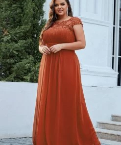 Ever-Pretty US Prom Dresses Plus Size Elegant Maxi Long Lace Cap Sleeve Bridesmaid Dress 160 Ever-Pretty US Prom Dresses Plus Size Elegant Maxi Long Lace Cap Sleeve Bridesmaid Dress