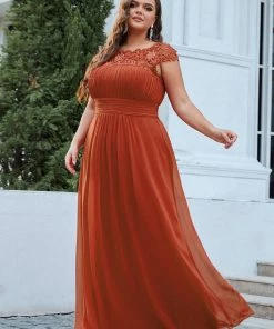 Ever-Pretty US Prom Dresses Plus Size Elegant Maxi Long Lace Cap Sleeve Bridesmaid Dress 162 Ever-Pretty US Prom Dresses Plus Size Elegant Maxi Long Lace Cap Sleeve Bridesmaid Dress