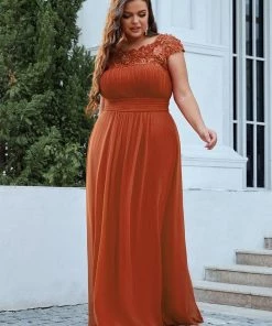 Ever-Pretty US Prom Dresses Plus Size Elegant Maxi Long Lace Cap Sleeve Bridesmaid Dress 163 Ever-Pretty US Prom Dresses Plus Size Elegant Maxi Long Lace Cap Sleeve Bridesmaid Dress