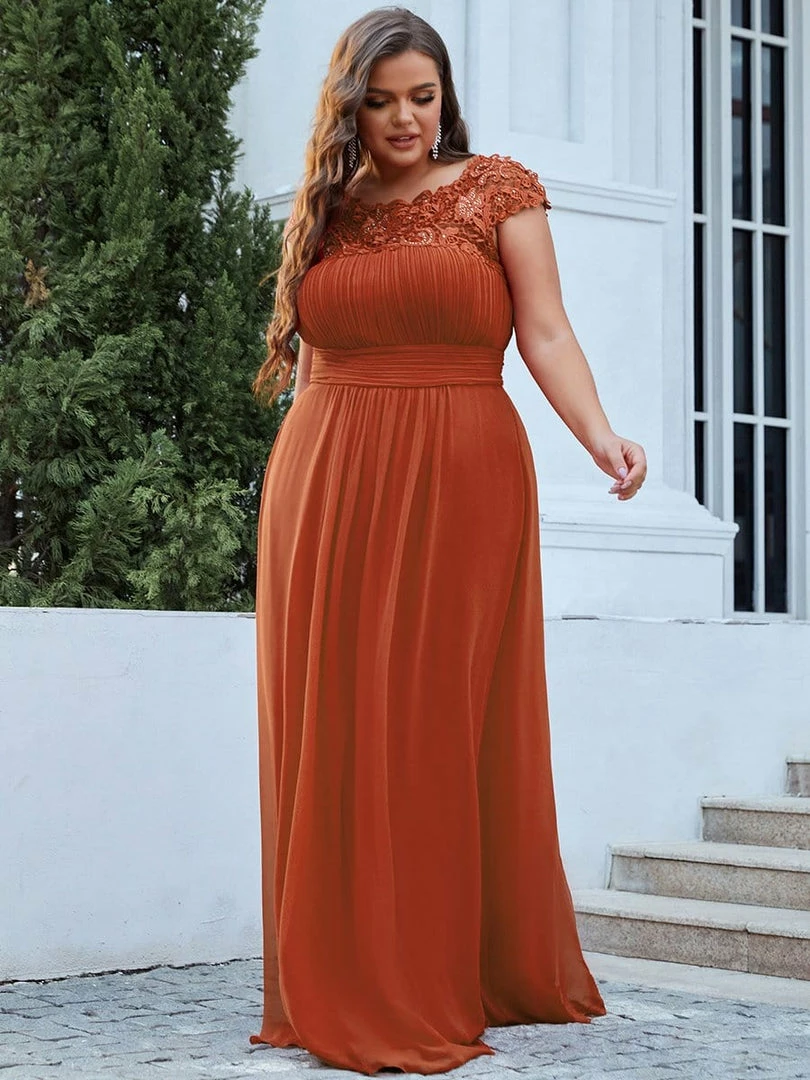 Ever-Pretty US Prom Dresses Plus Size Elegant Maxi Long Lace Cap Sleeve Bridesmaid Dress 82 Ever-Pretty US Prom Dresses Plus Size Elegant Maxi Long Lace Cap Sleeve Bridesmaid Dress
