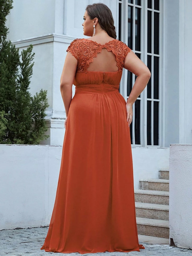 Ever-Pretty US Prom Dresses Plus Size Elegant Maxi Long Lace Cap Sleeve Bridesmaid Dress 80 Ever-Pretty US Prom Dresses Plus Size Elegant Maxi Long Lace Cap Sleeve Bridesmaid Dress