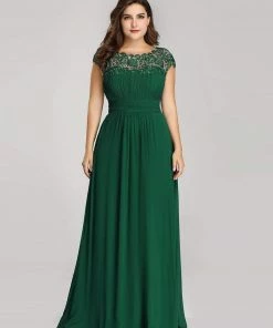 Ever-Pretty US Prom Dresses Plus Size Elegant Maxi Long Lace Cap Sleeve Bridesmaid Dress 103 Ever-Pretty US Prom Dresses Plus Size Elegant Maxi Long Lace Cap Sleeve Bridesmaid Dress