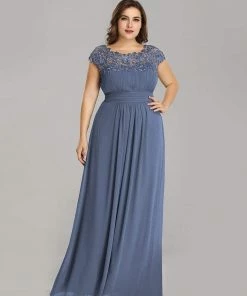 Ever-Pretty US Prom Dresses Plus Size Elegant Maxi Long Lace Cap Sleeve Bridesmaid Dress 92 Ever-Pretty US Prom Dresses Plus Size Elegant Maxi Long Lace Cap Sleeve Bridesmaid Dress