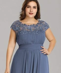 Ever-Pretty US Prom Dresses Plus Size Elegant Maxi Long Lace Cap Sleeve Bridesmaid Dress 90 Ever-Pretty US Prom Dresses Plus Size Elegant Maxi Long Lace Cap Sleeve Bridesmaid Dress