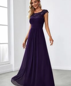 Ever-Pretty US Maxi Lace Cap Sleeve Long Formal Evening Dress