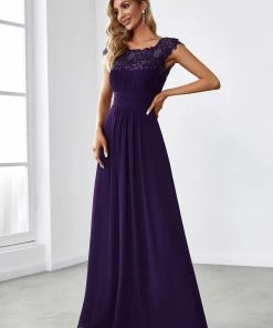 Ever-Pretty US Maxi Lace Cap Sleeve Long Formal Evening Dress