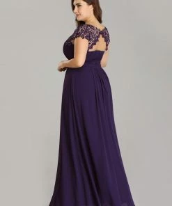 Ever-Pretty US Maxi Lace Cap Sleeve Long Formal Evening Dress