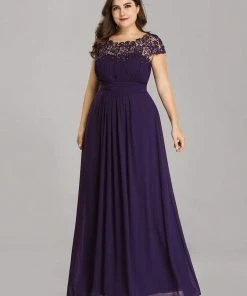 Ever-Pretty US Prom Dresses Plus Size Elegant Maxi Long Lace Cap Sleeve Bridesmaid Dress 138 Ever-Pretty US Prom Dresses Plus Size Elegant Maxi Long Lace Cap Sleeve Bridesmaid Dress