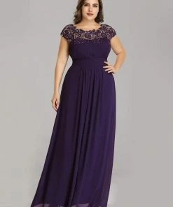 Ever-Pretty US Prom Dresses Plus Size Elegant Maxi Long Lace Cap Sleeve Bridesmaid Dress 139 Ever-Pretty US Prom Dresses Plus Size Elegant Maxi Long Lace Cap Sleeve Bridesmaid Dress