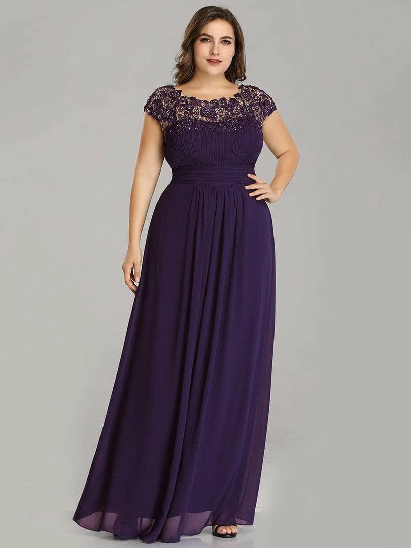 Ever-Pretty US Prom Dresses Plus Size Elegant Maxi Long Lace Cap Sleeve Bridesmaid Dress 58 Ever-Pretty US Prom Dresses Plus Size Elegant Maxi Long Lace Cap Sleeve Bridesmaid Dress