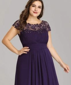 Ever-Pretty US Prom Dresses Plus Size Elegant Maxi Long Lace Cap Sleeve Bridesmaid Dress 137 Ever-Pretty US Prom Dresses Plus Size Elegant Maxi Long Lace Cap Sleeve Bridesmaid Dress