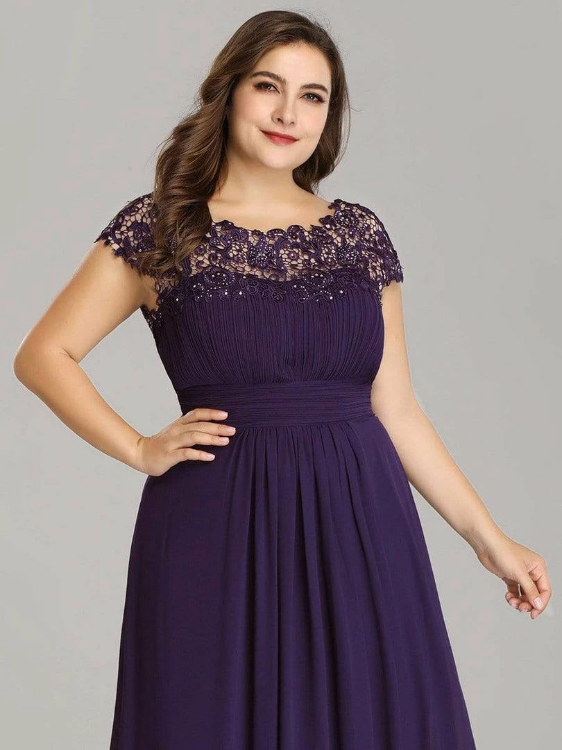 Ever-Pretty US Prom Dresses Plus Size Elegant Maxi Long Lace Cap Sleeve Bridesmaid Dress 56 Ever-Pretty US Prom Dresses Plus Size Elegant Maxi Long Lace Cap Sleeve Bridesmaid Dress