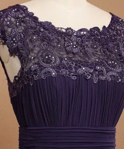 Ever-Pretty US Classic Maxi Long Lace Cap Sleeve Bridesmaid Dress