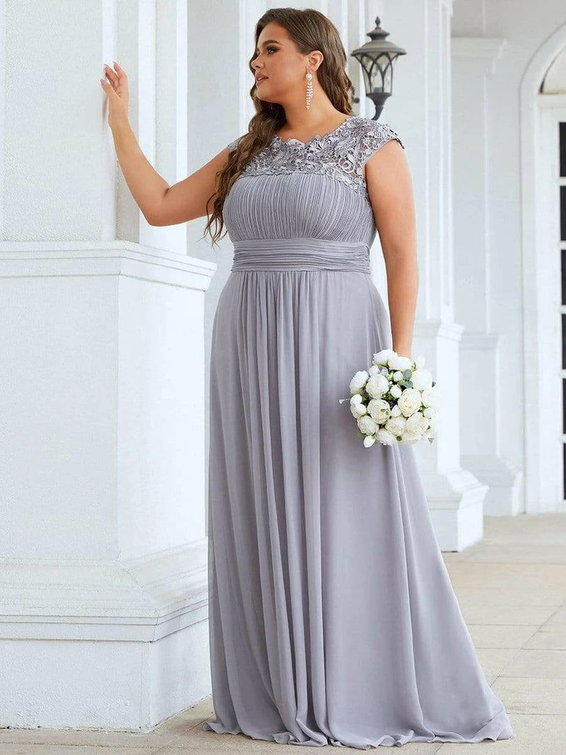 Ever-Pretty US Prom Dresses Plus Size Elegant Maxi Long Lace Cap Sleeve Bridesmaid Dress 39 Ever-Pretty US Prom Dresses Plus Size Elegant Maxi Long Lace Cap Sleeve Bridesmaid Dress
