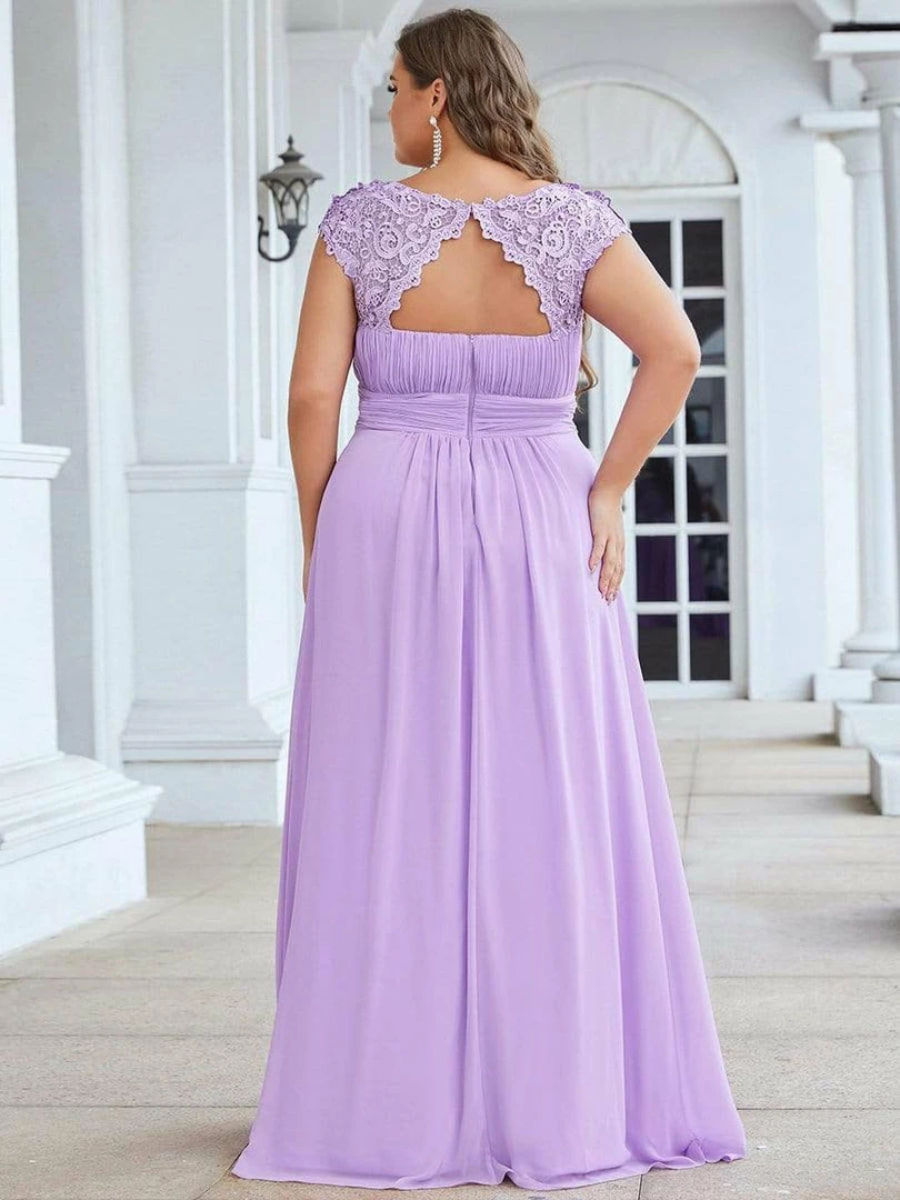 Ever-Pretty US Prom Dresses Plus Size Elegant Maxi Long Lace Cap Sleeve Bridesmaid Dress 45 Ever-Pretty US Prom Dresses Plus Size Elegant Maxi Long Lace Cap Sleeve Bridesmaid Dress