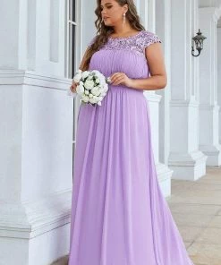 Ever-Pretty US Prom Dresses Plus Size Elegant Maxi Long Lace Cap Sleeve Bridesmaid Dress 127 Ever-Pretty US Prom Dresses Plus Size Elegant Maxi Long Lace Cap Sleeve Bridesmaid Dress