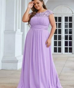 Ever-Pretty US Prom Dresses Plus Size Elegant Maxi Long Lace Cap Sleeve Bridesmaid Dress 128 Ever-Pretty US Prom Dresses Plus Size Elegant Maxi Long Lace Cap Sleeve Bridesmaid Dress