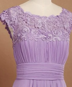 Ever-Pretty US Classic Maxi Long Lace Cap Sleeve Bridesmaid Dress