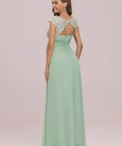 Ever-Pretty US Classic Maxi Long Lace Cap Sleeve Bridesmaid Dress